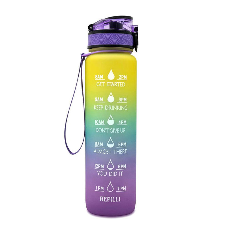 1L Fitness Water Bottle With Time Marker - the-fly-guy-corner