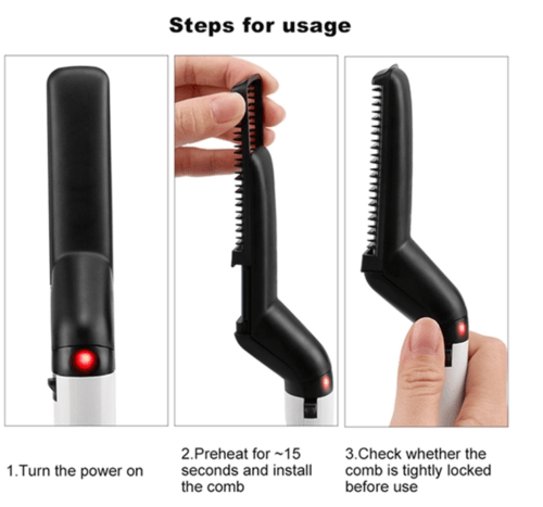 Men Multifunctional Beard Straightener Hair Curler - the-fly-guy-corner