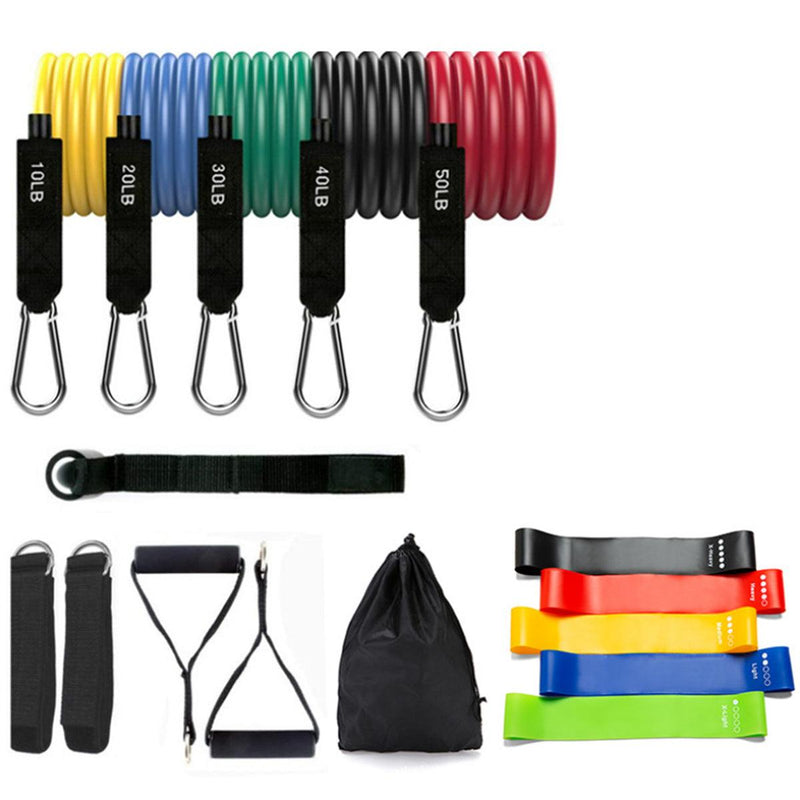 17 Pcs Resistance Band Set Yoga Pilates Abs Exercise - the-fly-guy-corner