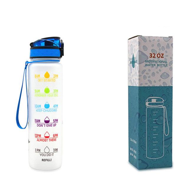 1L Fitness Water Bottle With Time Marker - the-fly-guy-corner