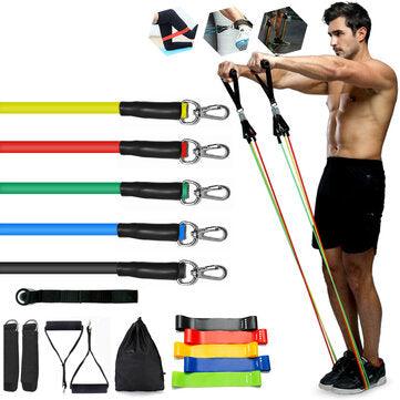 17 Pcs Resistance Band Set Yoga Pilates Abs Exercise - the-fly-guy-corner