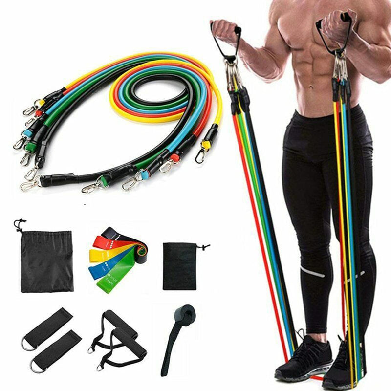 17 Pcs Resistance Band Set Yoga Pilates Abs Exercise - the-fly-guy-corner