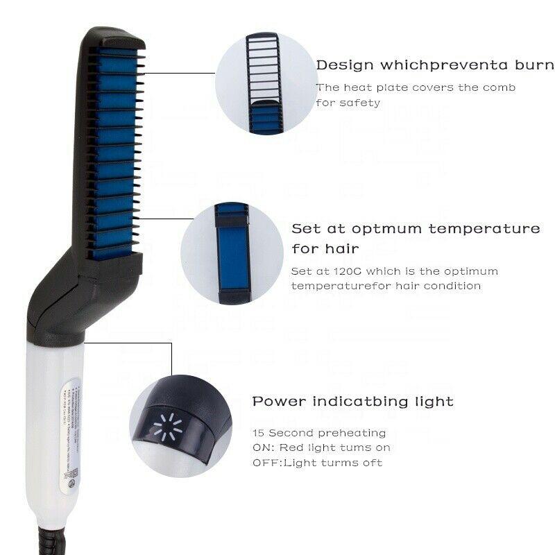 Men Multifunctional Beard Straightener Hair Curler - the-fly-guy-corner